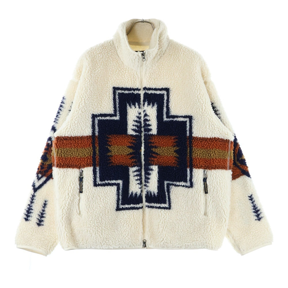 PENDLETON(ペンドルトン) ネイティブ柄ジップアップボアフリースジャケット アイボリー 1475-5010