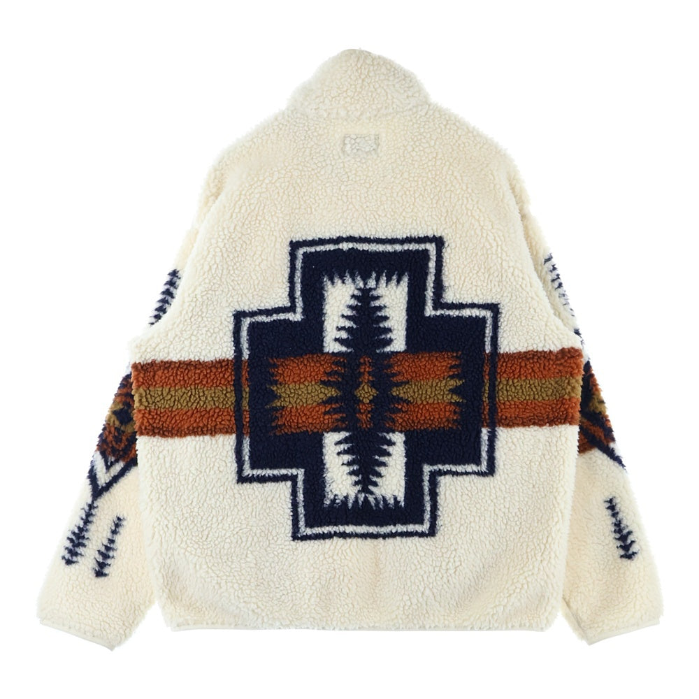 PENDLETON(ペンドルトン) ネイティブ柄ジップアップボアフリースジャケット アイボリー 1475-5010