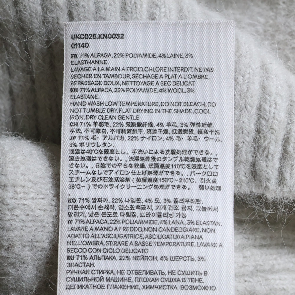 AMI Alexandre Mattiussi(アミアレクサンドルマテュッシ) ハートロゴ アルパカ混ニットカーディガン レディース グレー UKC025.KN0032