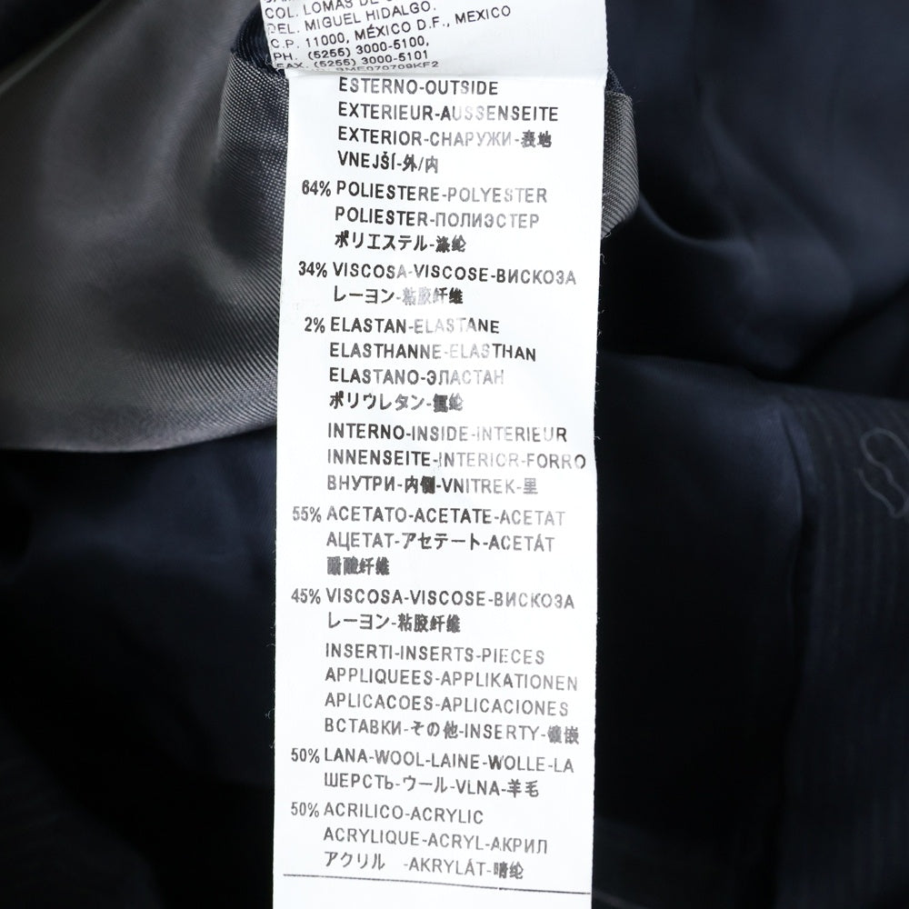 SISLEY(シスレー) ウール切替 テーラードストライプジャケット ネイビー/ブラック