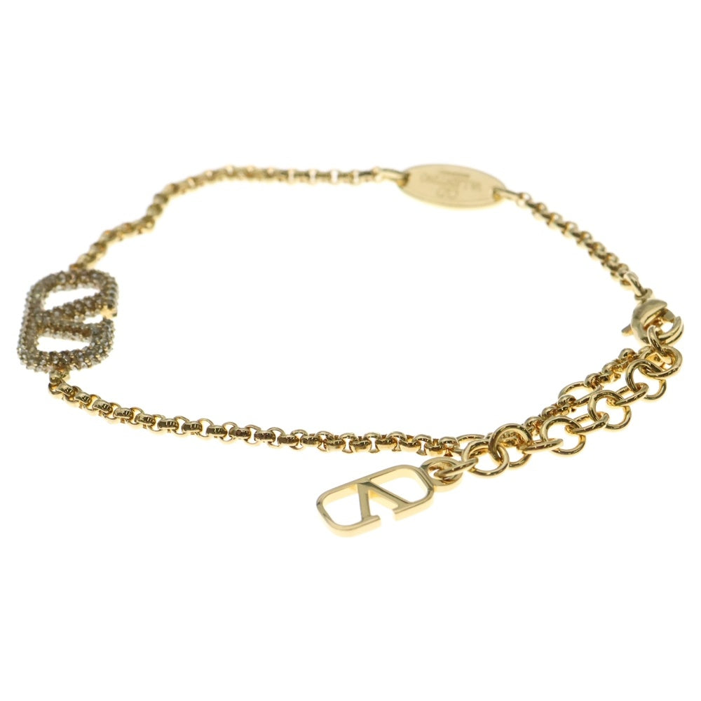 VALENTINO GARAVANI(ヴァレンチノガラヴァーニ) ×SWAROVSKI Vロゴ シグネチャー メタル クリスタル ブレスレット ゴールド