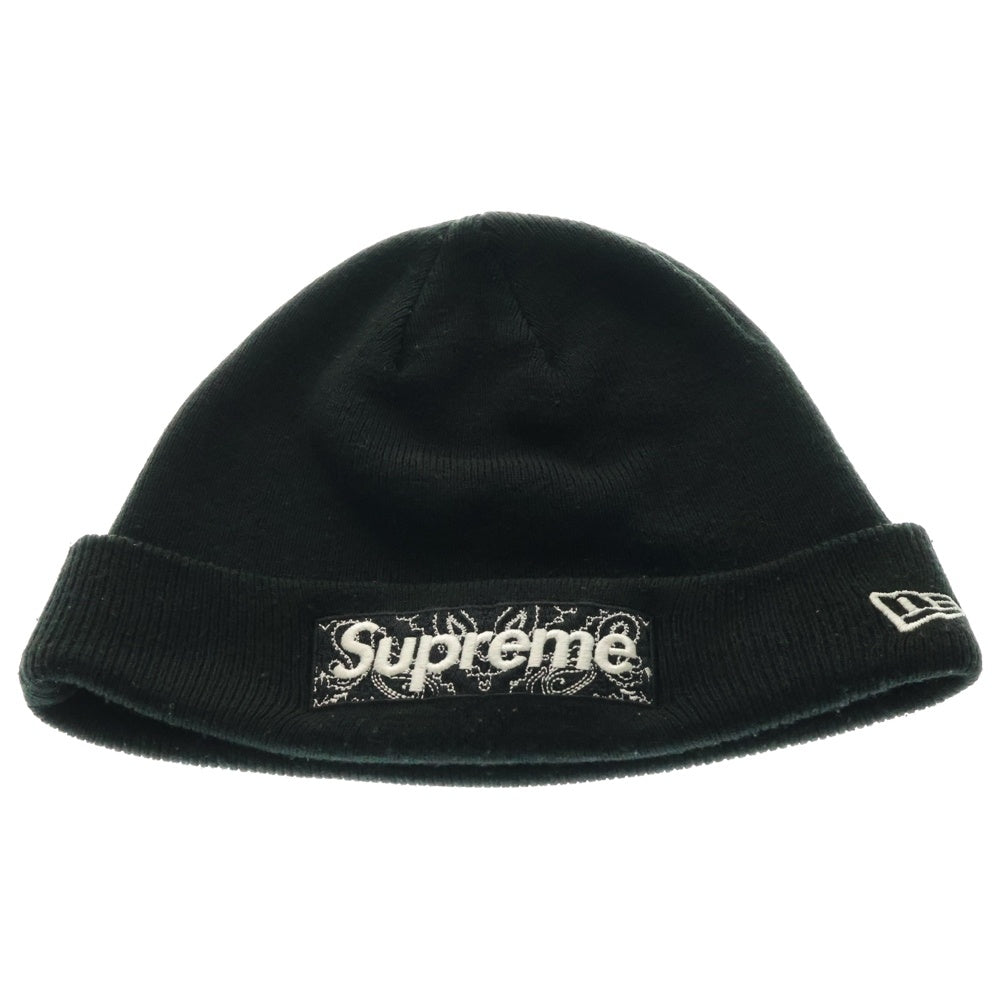SUPREME(シュプリーム) 19AW×NEWERA Bandana Box Logo Beanie ニューエラ バンダナ ボックスロゴ ビーニー ニットキャップ 帽子 ブラック