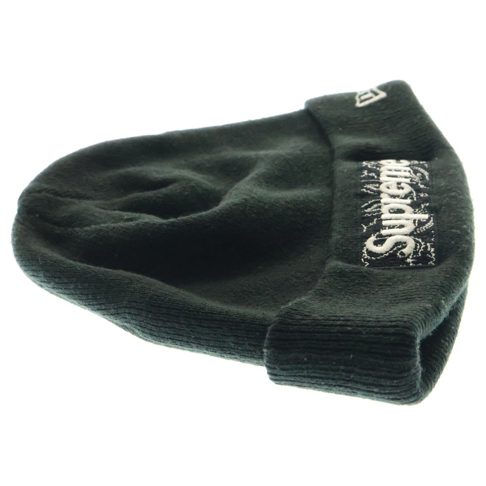 SUPREME(シュプリーム) 19AW×NEWERA Bandana Box Logo Beanie ニューエラ バンダナ ボックスロゴ ビーニー ニットキャップ 帽子 ブラック
