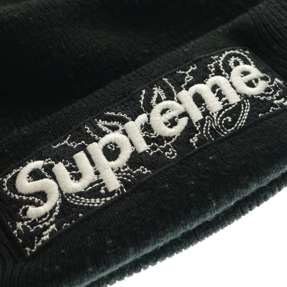 SUPREME(シュプリーム) 19AW×NEWERA Bandana Box Logo Beanie ニューエラ バンダナ ボックスロゴ ビーニー ニットキャップ 帽子 ブラック