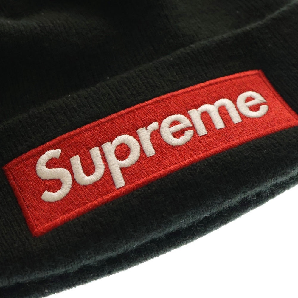 SUPREME(シュプリーム) ×NEWERA Box Logo Beanie ニューエラ ボックスロゴ ビーニー ニットキャップ 帽子 ブラック