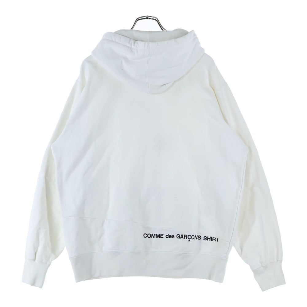 SUPREME(シュプリーム) 18AW COMME des GARCONS SHIRT Split Box Logo Hooded Sweatshirt コムデギャルソンシャツ スプリット ボックスロゴプリントスウェットプルオーバーパーカー