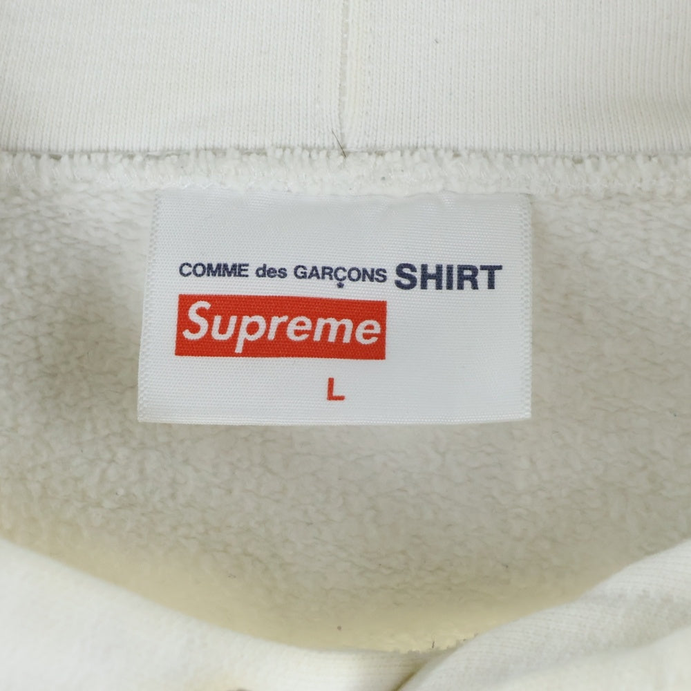 SUPREME(シュプリーム) 18AW COMME des GARCONS SHIRT Split Box Logo Hooded Sweatshirt コムデギャルソンシャツ スプリット ボックスロゴプリントスウェットプルオーバーパーカー