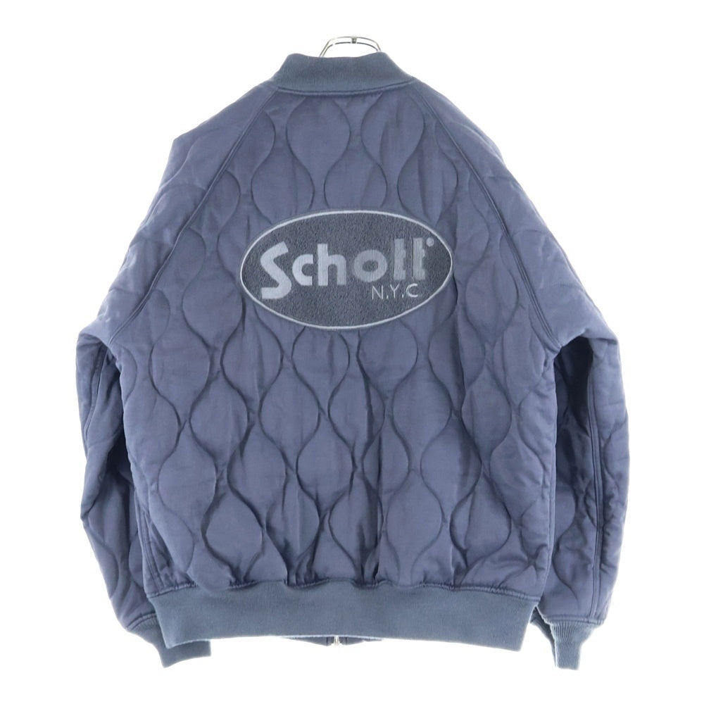 SCHOTT(ショット) ONIONQUILTED JACKET OVAL CHENILLE LOGO オーバルシニールロゴ オニオンキルティングジャケット ブルゾン グレー 782-3252021