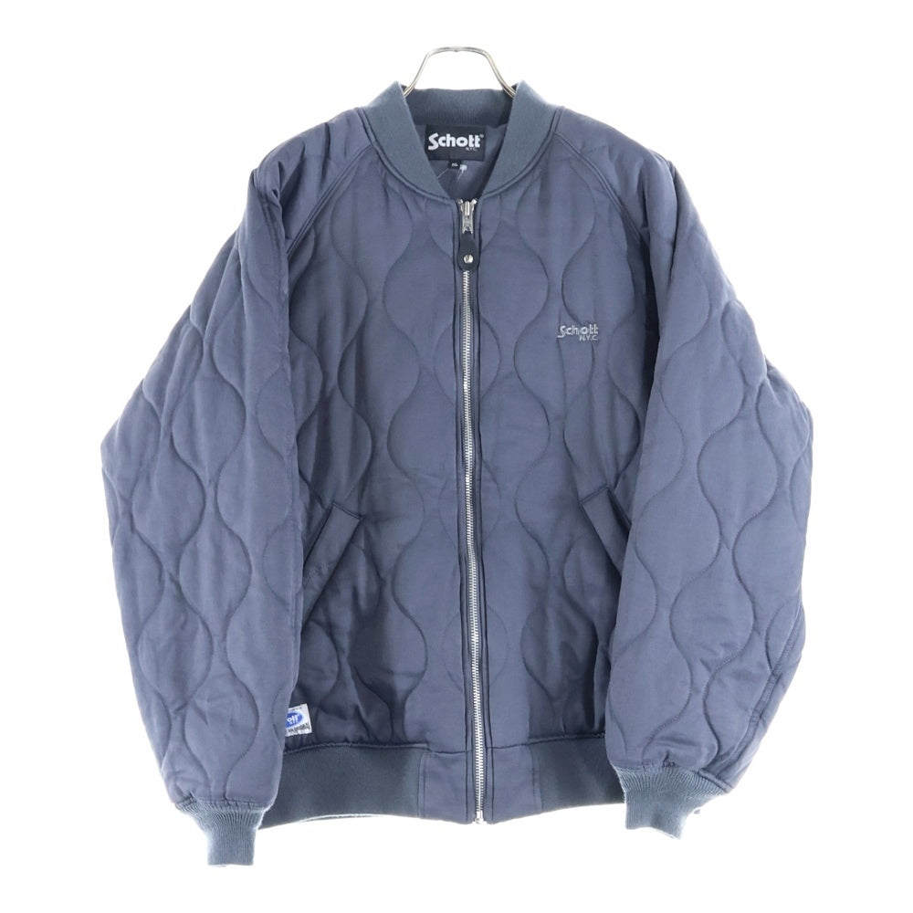 SCHOTT(ショット) ONIONQUILTED JACKET OVAL CHENILLE LOGO オーバルシニールロゴ オニオンキルティングジャケット ブルゾン グレー 782-3252021