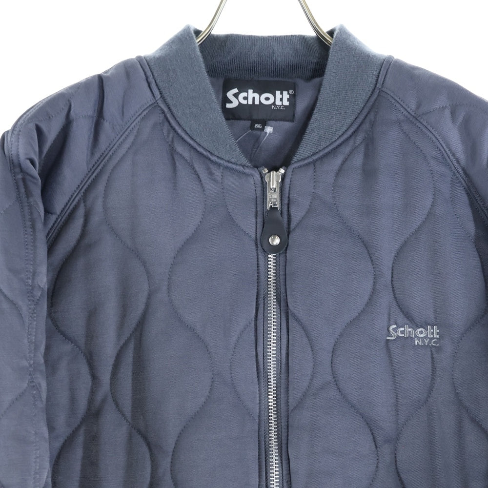 SCHOTT(ショット) ONIONQUILTED JACKET OVAL CHENILLE LOGO オーバルシニールロゴ オニオンキルティングジャケット ブルゾン グレー 782-3252021