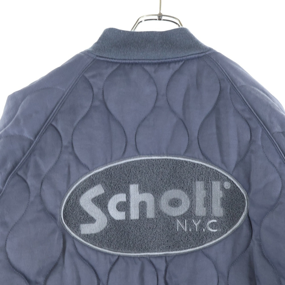 SCHOTT(ショット) ONIONQUILTED JACKET OVAL CHENILLE LOGO オーバルシニールロゴ オニオンキルティングジャケット ブルゾン グレー 782-3252021