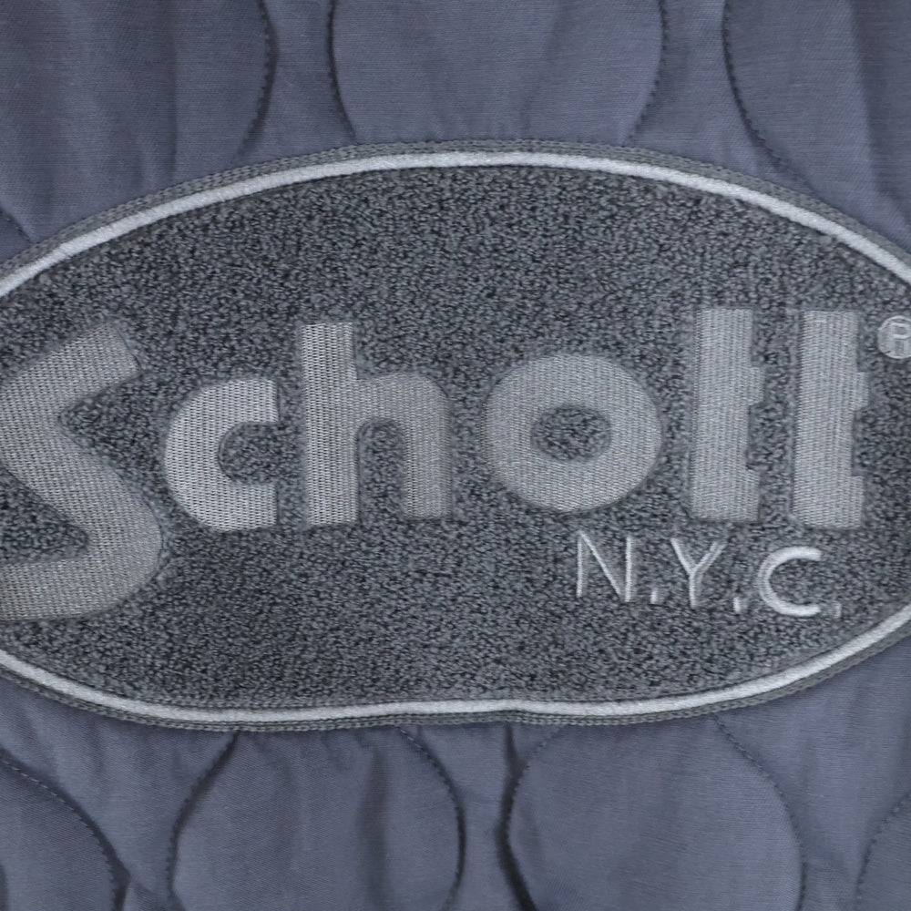 SCHOTT(ショット) ONIONQUILTED JACKET OVAL CHENILLE LOGO オーバルシニールロゴ オニオンキルティングジャケット ブルゾン グレー 782-3252021