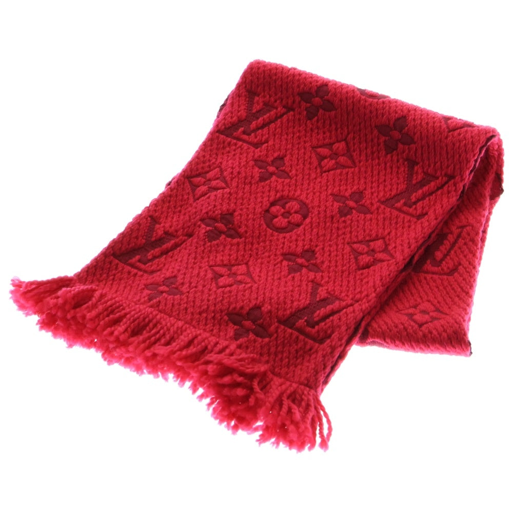 LOUIS VUITTON(ルイヴィトン) エシャルプ ロゴマニア ウールシルク ニットマフラー レッド 413287