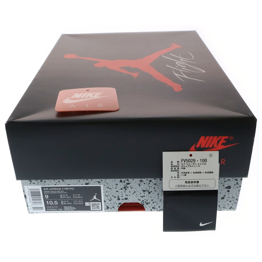 NIKE(ナイキ) Air Jordan 4 Retro WhiteCement 2025 エアジョーダン4 レトロ ホワイトセメント ハイカットスニーカー US9/27cm FV5029-100