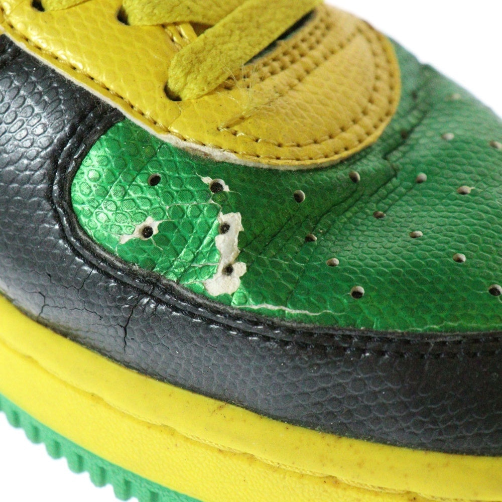 A BATHING APE(アベイシングエイプ) BAPESTA Snake ベイプスタ スネーク ローカットスニーカー グリーン/イエロー/ブラック US8.5/26.5cm FS-001