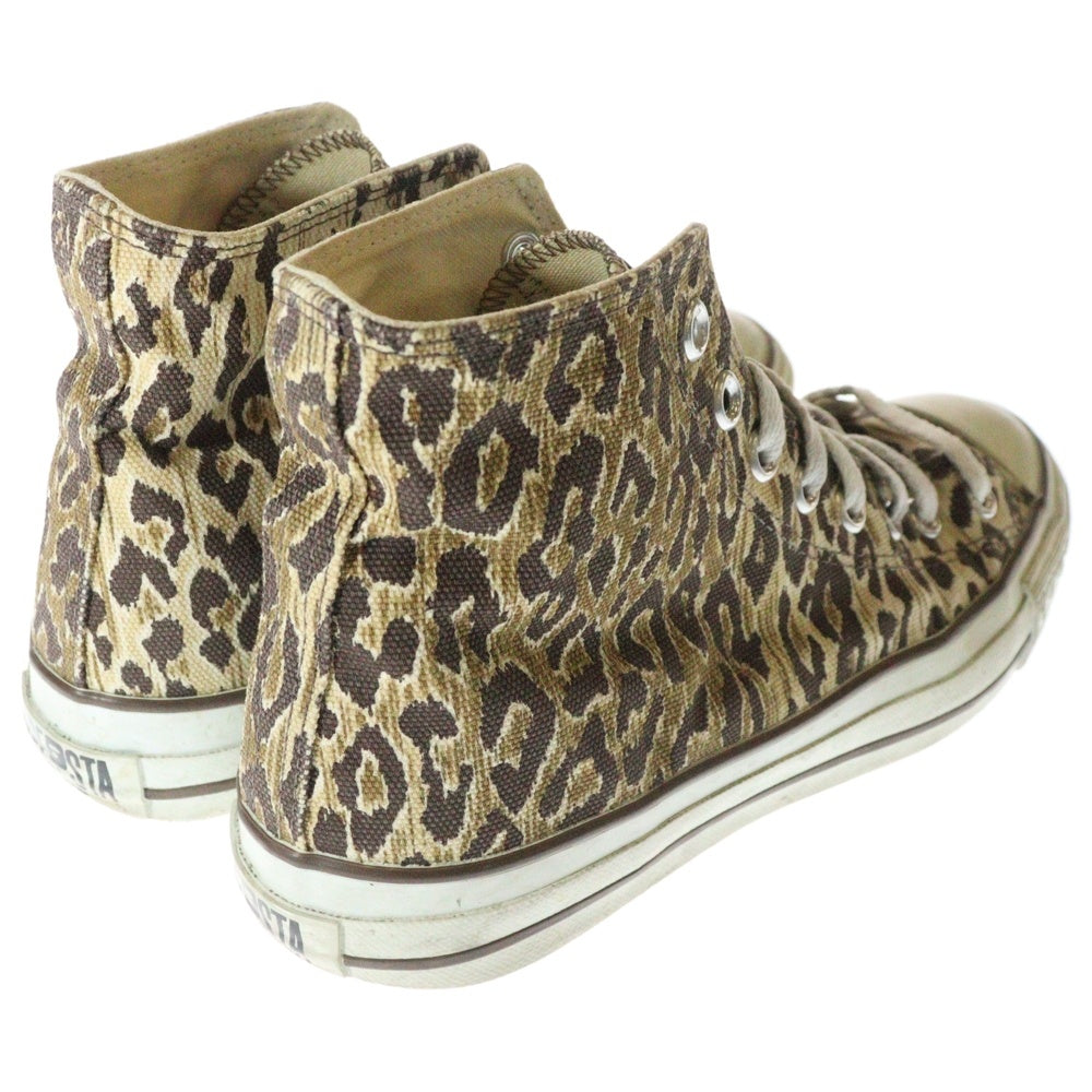 A BATHING APE(アベイシングエイプ) BAPESTA ヒョウ総柄キャンバスハイカットスニーカー レディース 24.5cm ブラウン FS-010