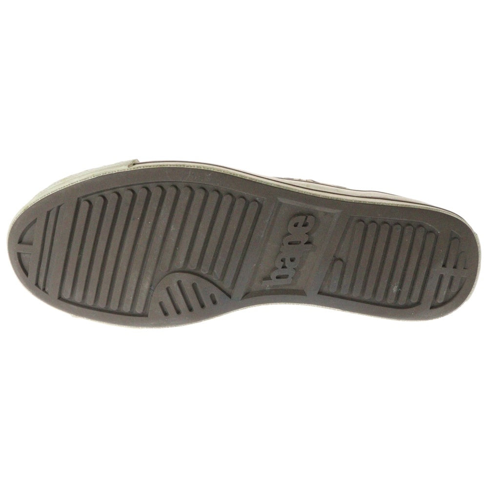 A BATHING APE(アベイシングエイプ) BAPESTA ヒョウ総柄キャンバスハイカットスニーカー レディース 24.5cm ブラウン FS-010