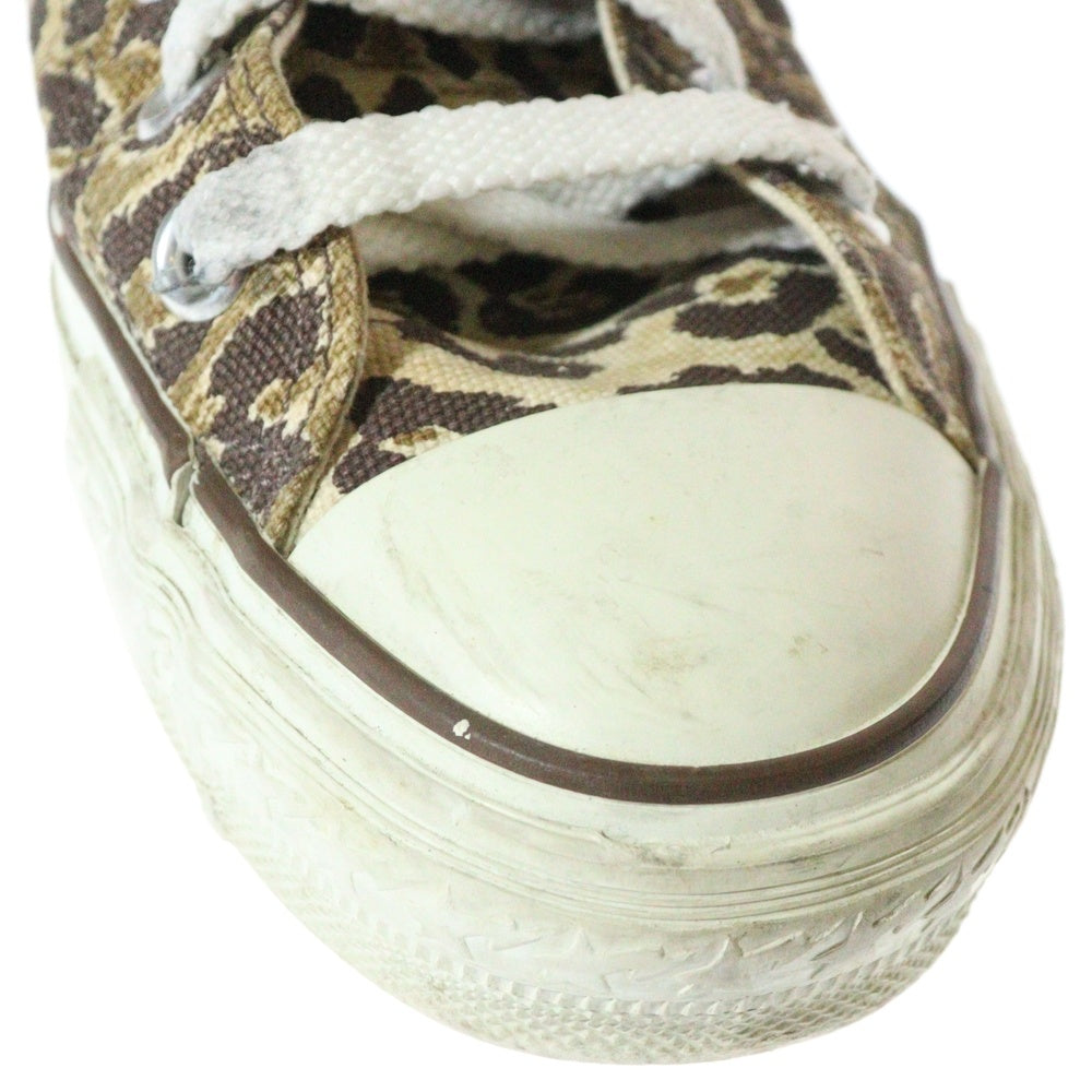 A BATHING APE(アベイシングエイプ) BAPESTA ヒョウ総柄キャンバスハイカットスニーカー レディース 24.5cm ブラウン FS-010