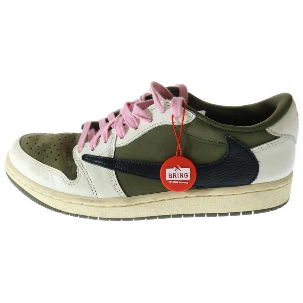 NIKE(ナイキ) ×Travis Scott Air Jordan 1 Low OG SP Reverse Olive トラヴィススコット エアジョーダン1 OG SP リバースオリーブ ローカットスニーカー US8/26cm DM7866-200