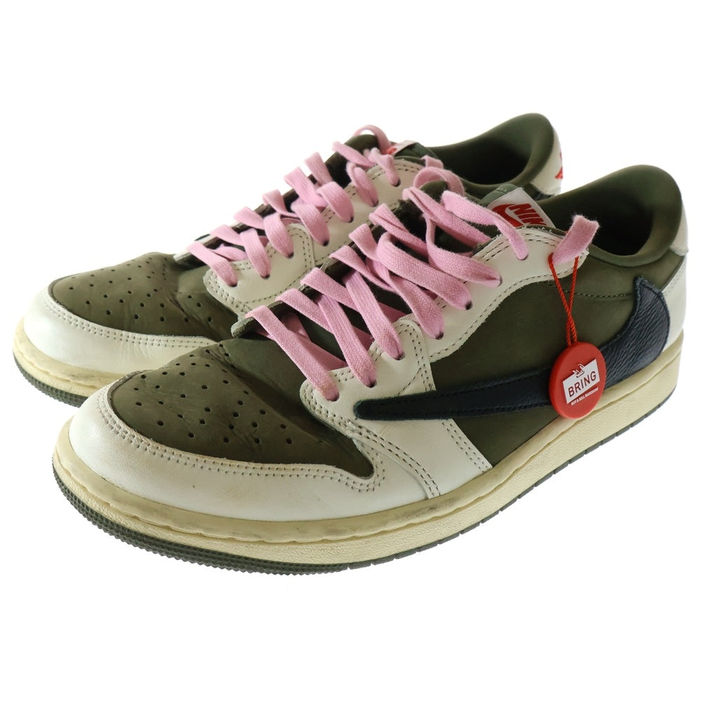 NIKE(ナイキ) ×Travis Scott Air Jordan 1 Low OG SP Reverse Olive トラヴィススコット エアジョーダン1 OG SP リバースオリーブ ローカットスニーカー US8/26cm DM7866-200