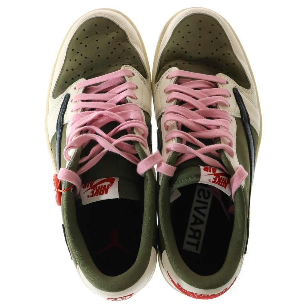 NIKE(ナイキ) ×Travis Scott Air Jordan 1 Low OG SP Reverse Olive トラヴィススコット エアジョーダン1 OG SP リバースオリーブ ローカットスニーカー US8/26cm DM7866-200
