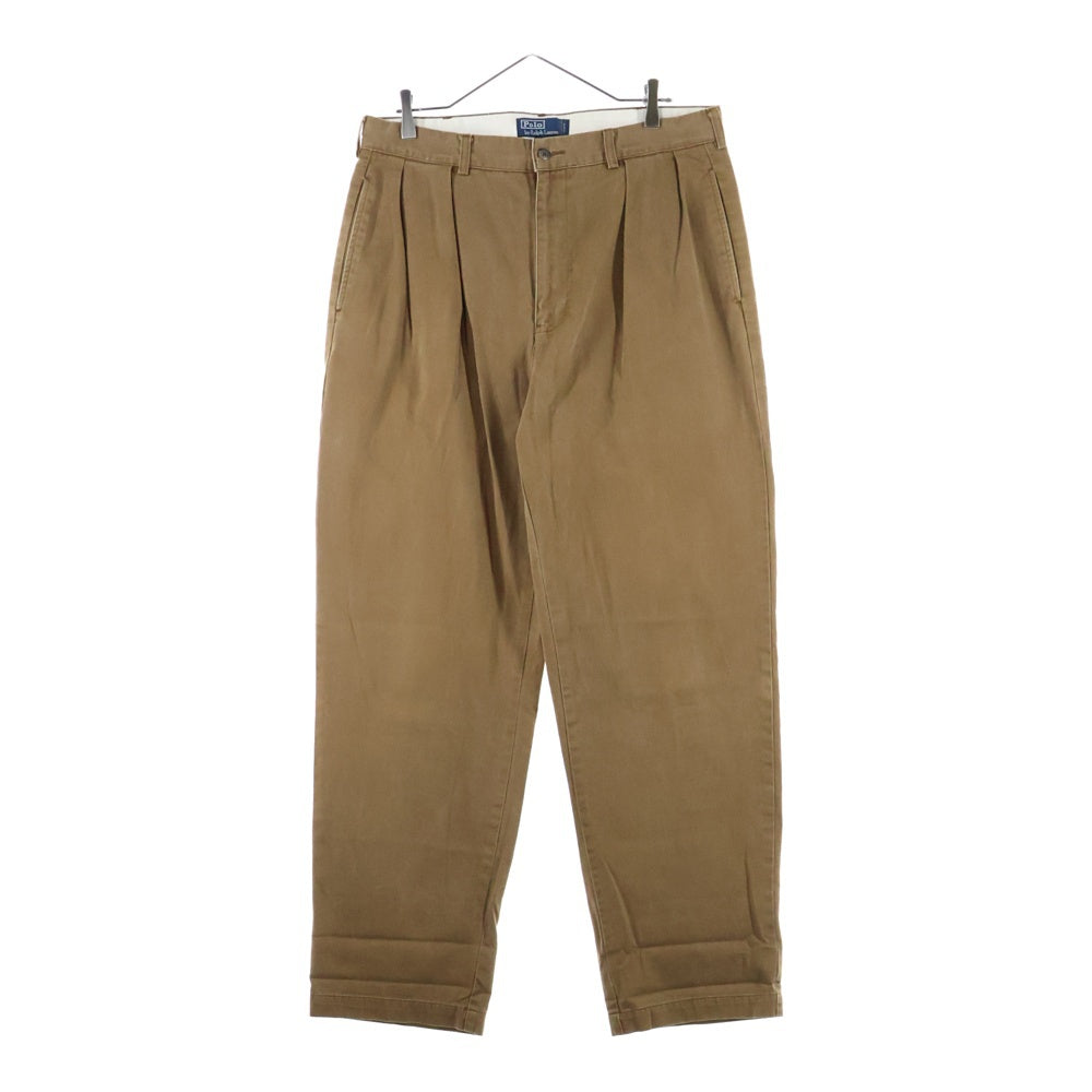 POLO RALPH LAUREN(ポロラルフローレン) 2タックコットンワイドストレートチノパンツ ブラウン