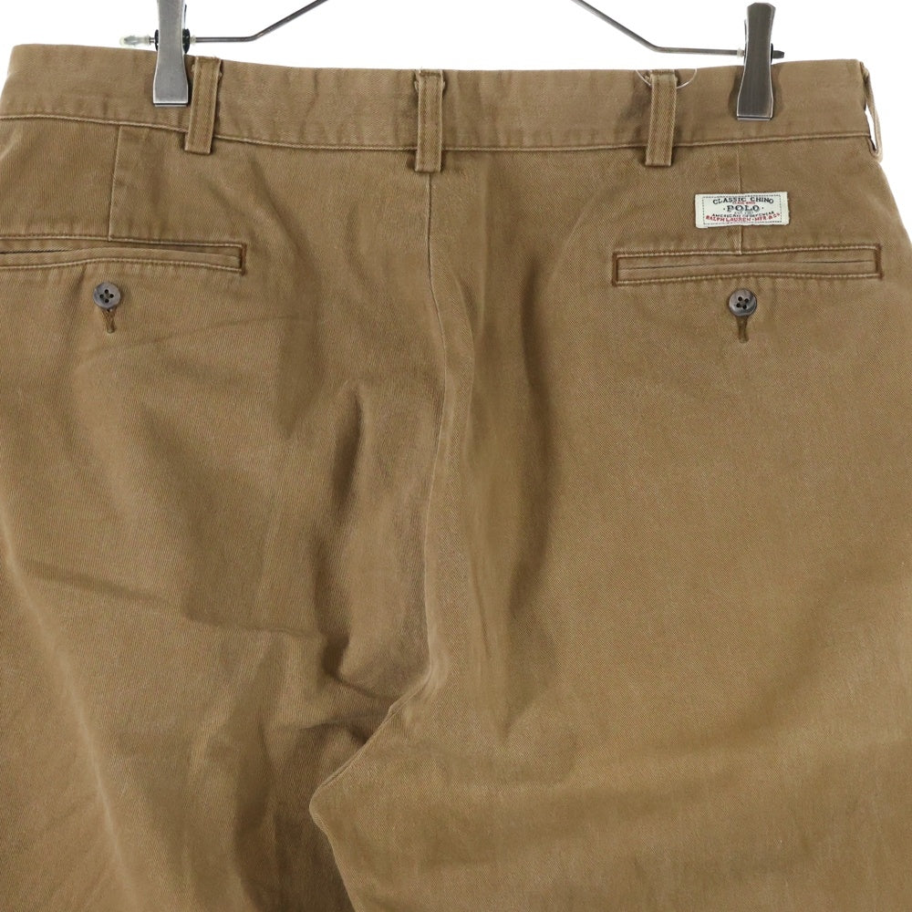 POLO RALPH LAUREN(ポロラルフローレン) 2タックコットンワイドストレートチノパンツ ブラウン