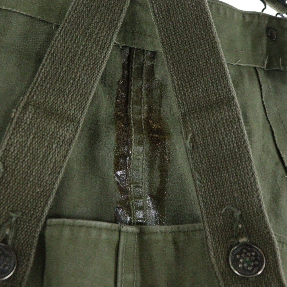 VINTAGE(ヴィンテージ) 50s USN MILITARY ミリタリー米軍 ウェットウェザーオーバーオールパンツ グリーン