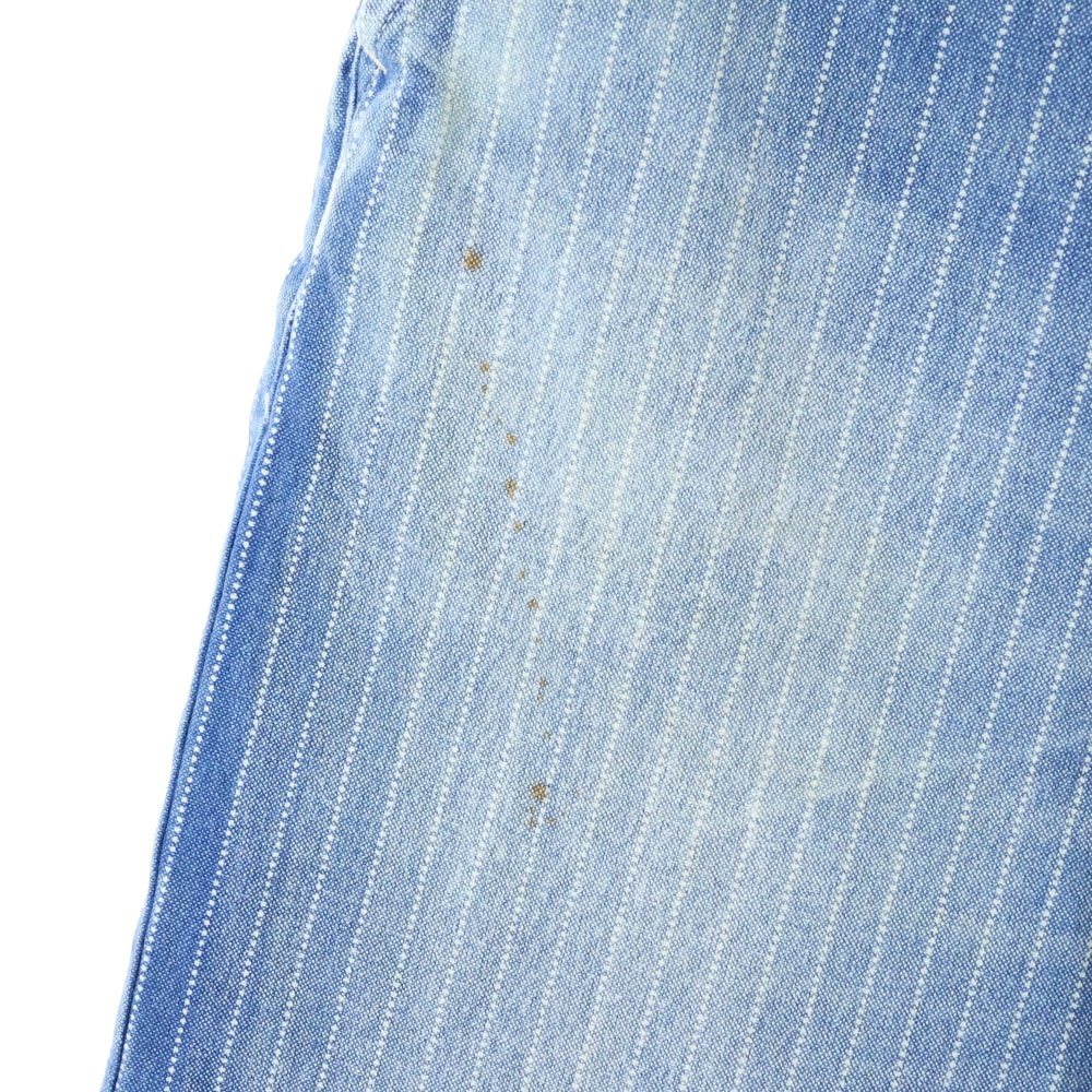 FULLCOUNT(フルカウント) Indigo Wabash Stripe Farmers Trousers インディゴウォバッシュストライプファーマーズトラウザーズ ワイドストレートワークパンツ ブルー 1128-4