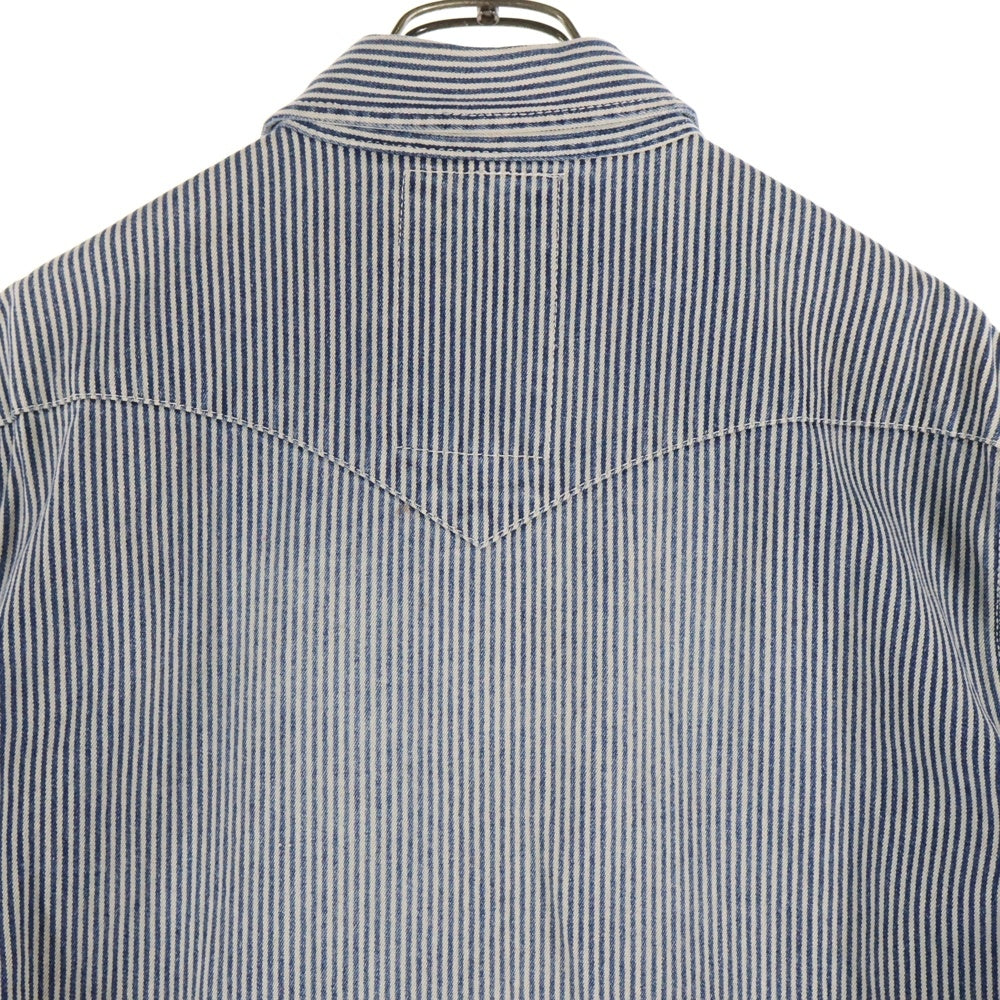 BRANCHWORKS philosophy(ブランチワークスフィロソフィー) BRANCHWORKS philosophy ヒッコリーストライプ長袖シャツ ブルー AB121302M