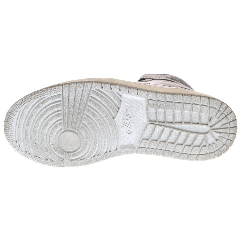 NIKE(ナイキ) AirJordan1 High OG White Cement/Safari ナイキ エアジョーダン1 ホワイトセメント/サファリ ハイカットスニーカー ブラック/ホワイト US9/27cm DZ5485-052