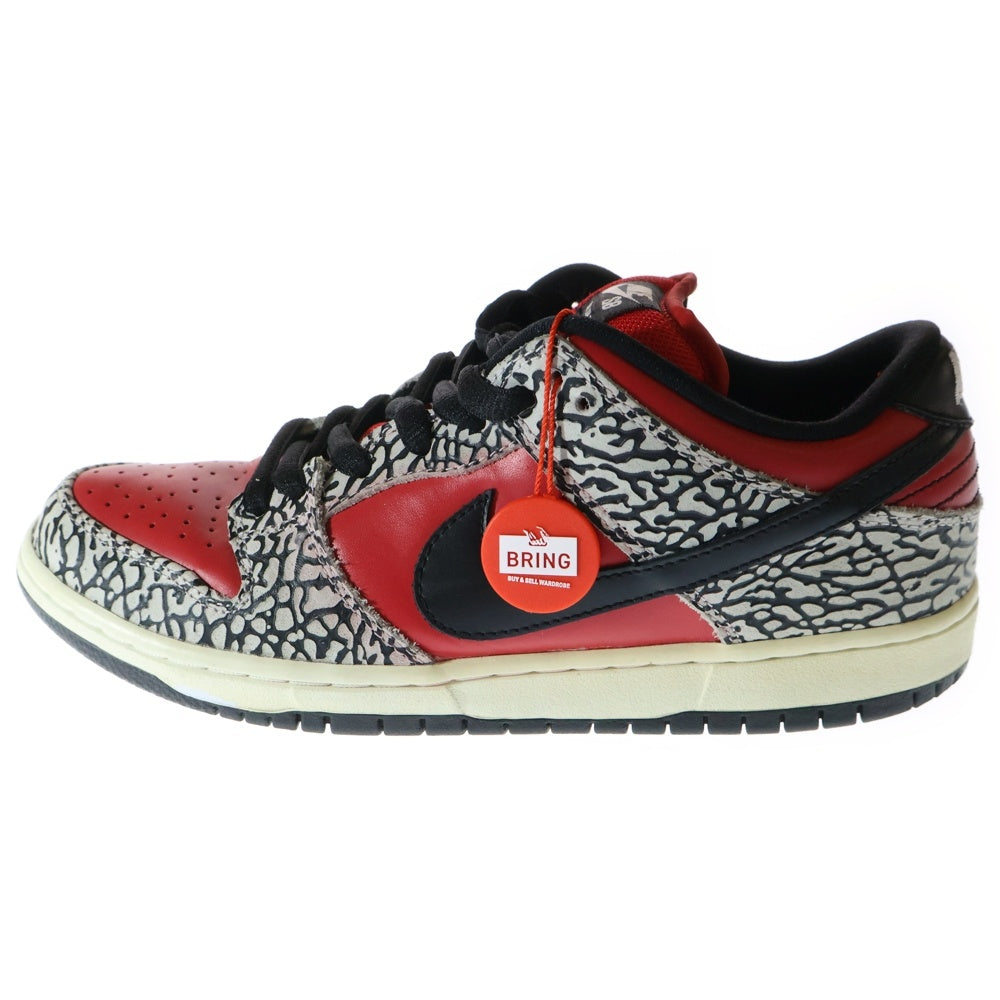 NIKE SB(ナイキエスビー) 【観賞用 2012年製】12SS ×SUPREME DUNK LOW PREMIUM SB ×シュプリーム ダンク セメント ローカットスニーカー レッド US9/27.0cm 313170-600
