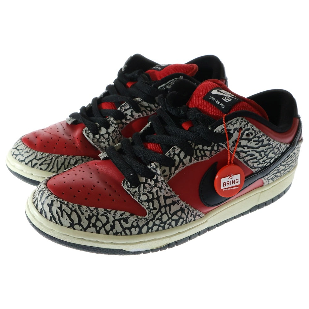 NIKE SB(ナイキエスビー) 【観賞用 2012年製】12SS ×SUPREME DUNK LOW PREMIUM SB ×シュプリーム ダンク セメント ローカットスニーカー レッド US9/27.0cm 313170-600