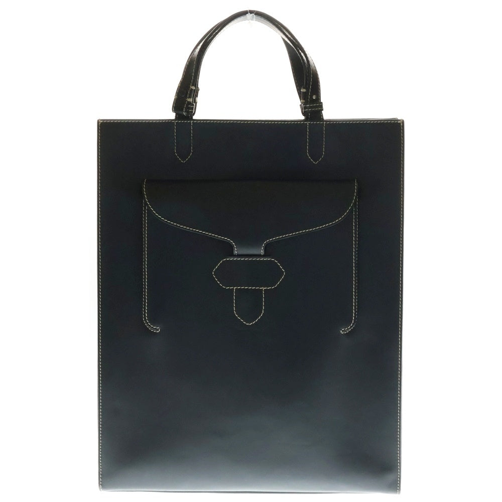 Maison Martin Margiela(メゾンマルタンマルジェラ) フロントロゴ レザー トートバッグ ブラック S55WC0122