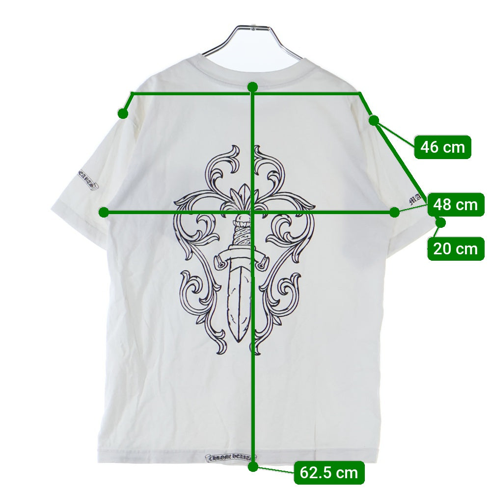 CHROME HEARTS(クロムハーツ) OLD ×max field Dagger S/S TEE オールドモデル マックスフィールド LAリミテッド ダガープリントクルーネック半袖Tシャツカットソー ホワイト