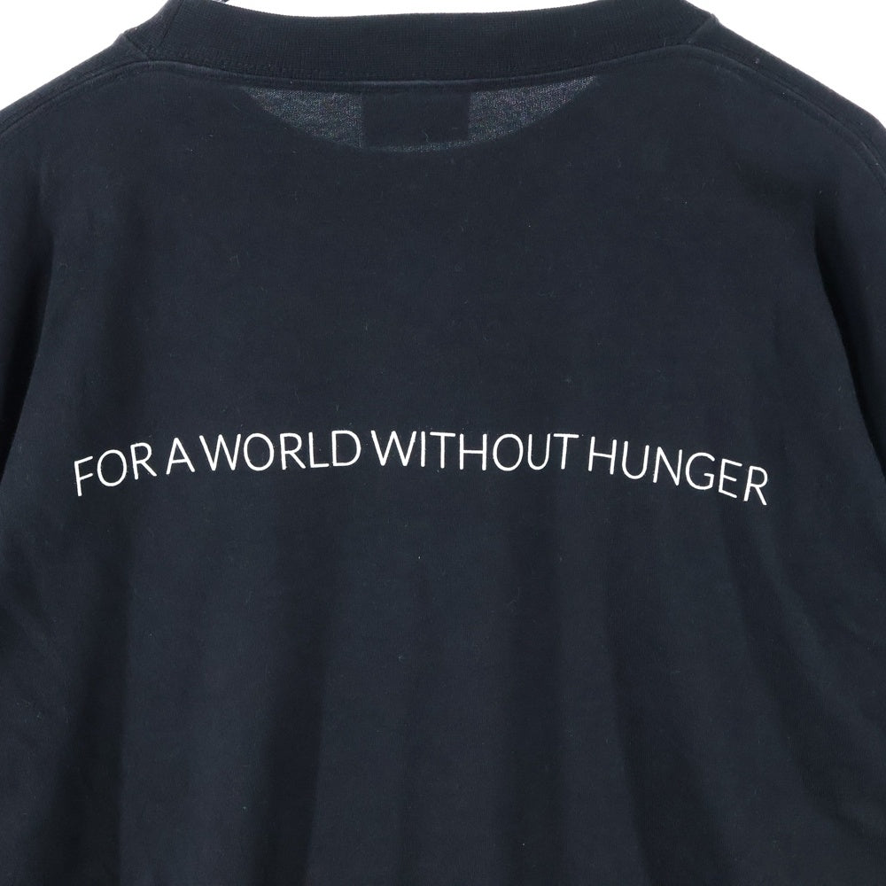BALENCIAGA(バレンシアガ) Food Holiday Two Piece Long Sleeved Shirt WFPロゴフロントプリント オーバーサイズ クルーネック長袖Tシャツカットソー ブラック