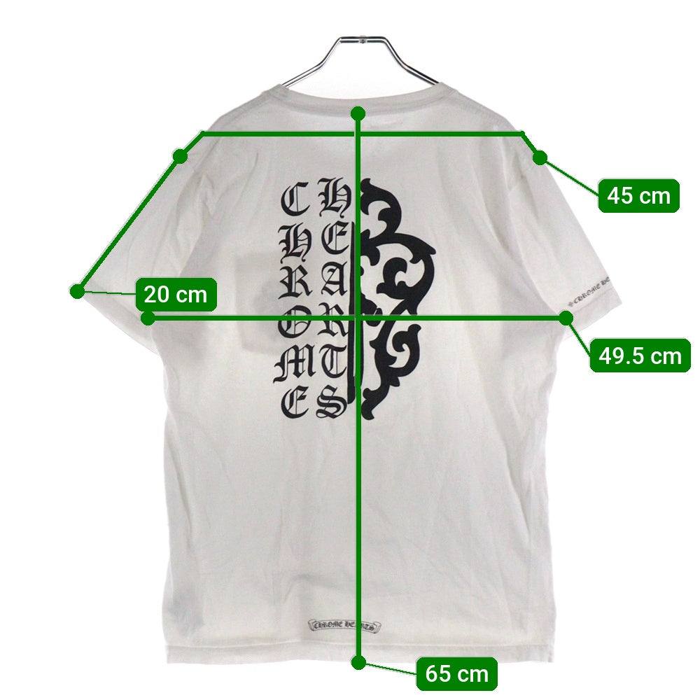 CHROME HEARTS(クロムハーツ) スプリットヴァインダガープリント クルーネック半袖Tシャツカットソー ホワイト