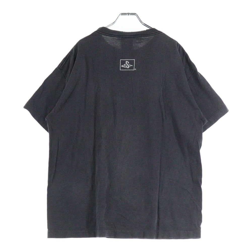 SAINT MICHAEL(セントマイケル) 24SS ヴィンテージ加工SMXプリント クルーネク半袖Tシャツカットソー グレー SM-YS8-0000-003