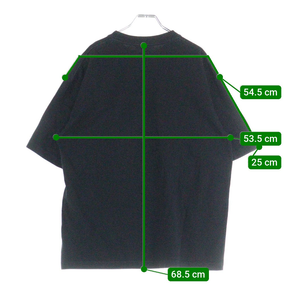 BALENCIAGA(バレンシアガ) 20SS REAL BALENCIAGA MEDIUM FIT リアルバレンシアガ モデルプリント ロゴプリントクルーネック半袖Tシャツカットソー ブラック