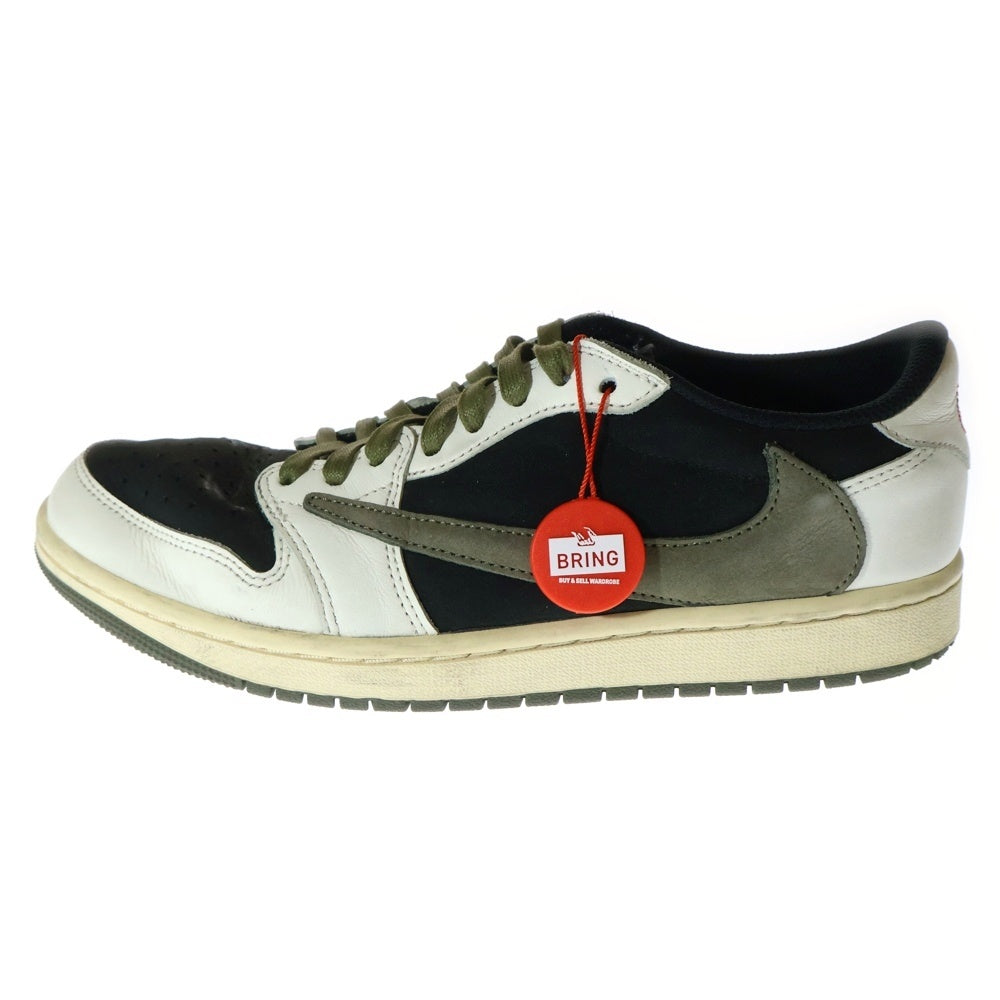 NIKE(ナイキ) ×TRAVIS SCOTT WMNS AIR JORDAN 1 LOW OG MEDIUM OLIVE トラヴィススコット ウィメンズ エアジョーダン1 ローカットスニーカー オリーブ US10/27cm DZ4137-106