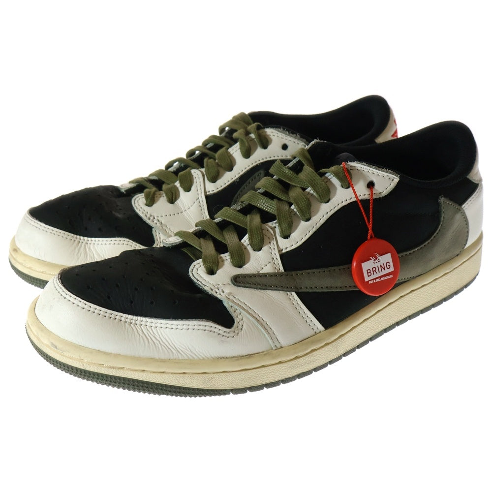 NIKE(ナイキ) ×TRAVIS SCOTT WMNS AIR JORDAN 1 LOW OG MEDIUM OLIVE トラヴィススコット ウィメンズ エアジョーダン1 ローカットスニーカー オリーブ US10/27cm DZ4137-106