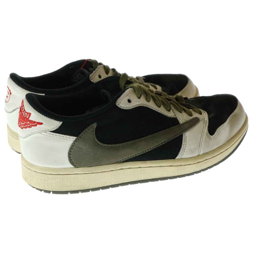 NIKE(ナイキ) ×TRAVIS SCOTT WMNS AIR JORDAN 1 LOW OG MEDIUM OLIVE トラヴィススコット ウィメンズ エアジョーダン1 ローカットスニーカー オリーブ US10/27cm DZ4137-106