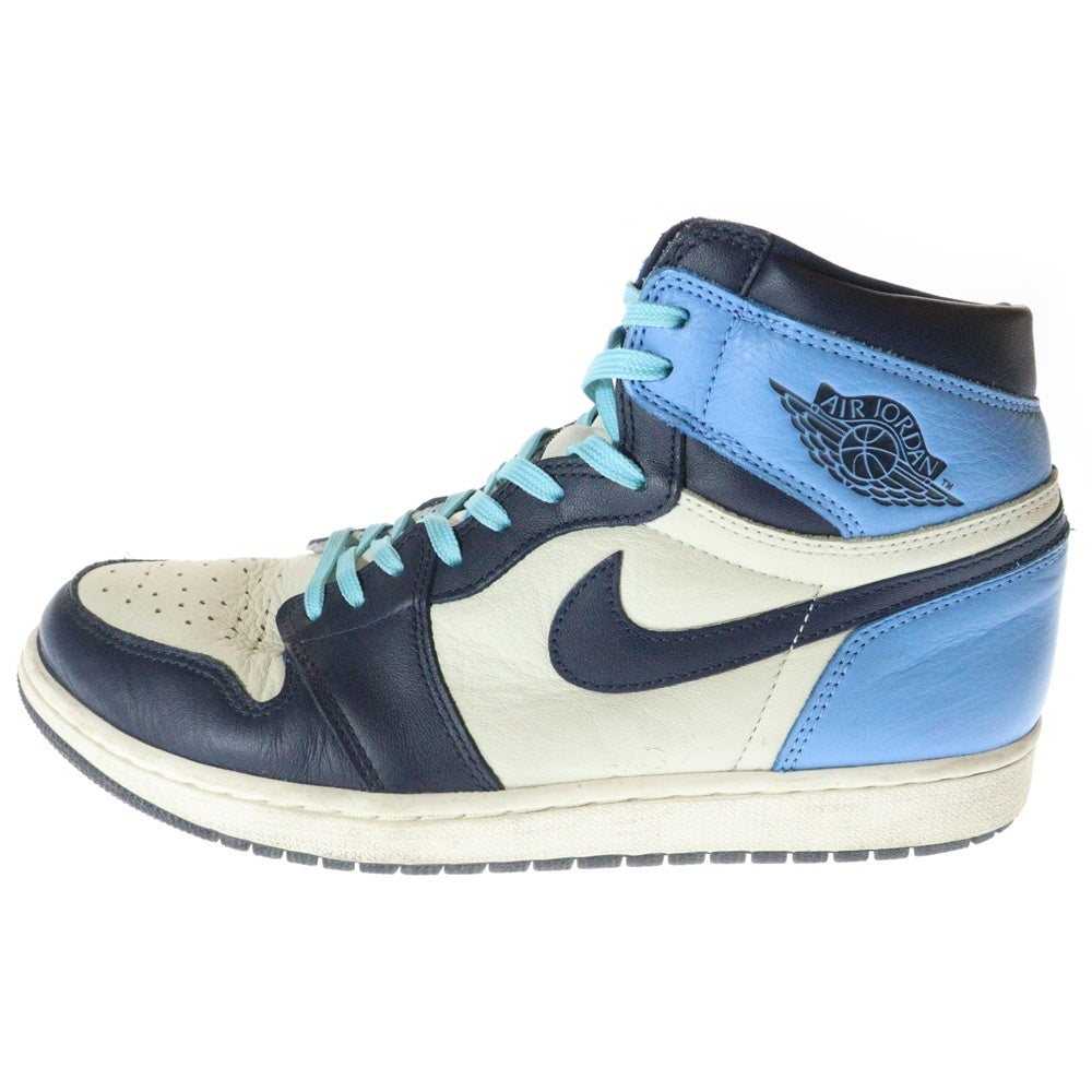 NIKE(ナイキ) AIR JORDAN 1 RETRO HIGH OG OBSIDIAN/UNIVERSITY BLUE エアジョーダン1 オブシディアン ユニバーシティブルー ハイカットスニーカー US10.5/28.5cm 555088-140