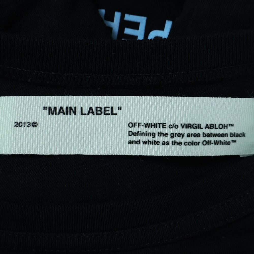OFF-WHITE(オフホワイト) テープロゴプリント クルーネック長袖Tシャツカットソー ブラック OMAB001S18185006