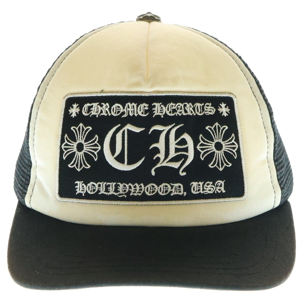 CHROME HEARTS(クロムハーツ) TRUCKER CAP CHパッチ クロスボール付 メッシュ トラッカーキャップ 帽子 ブラック/ホワイト