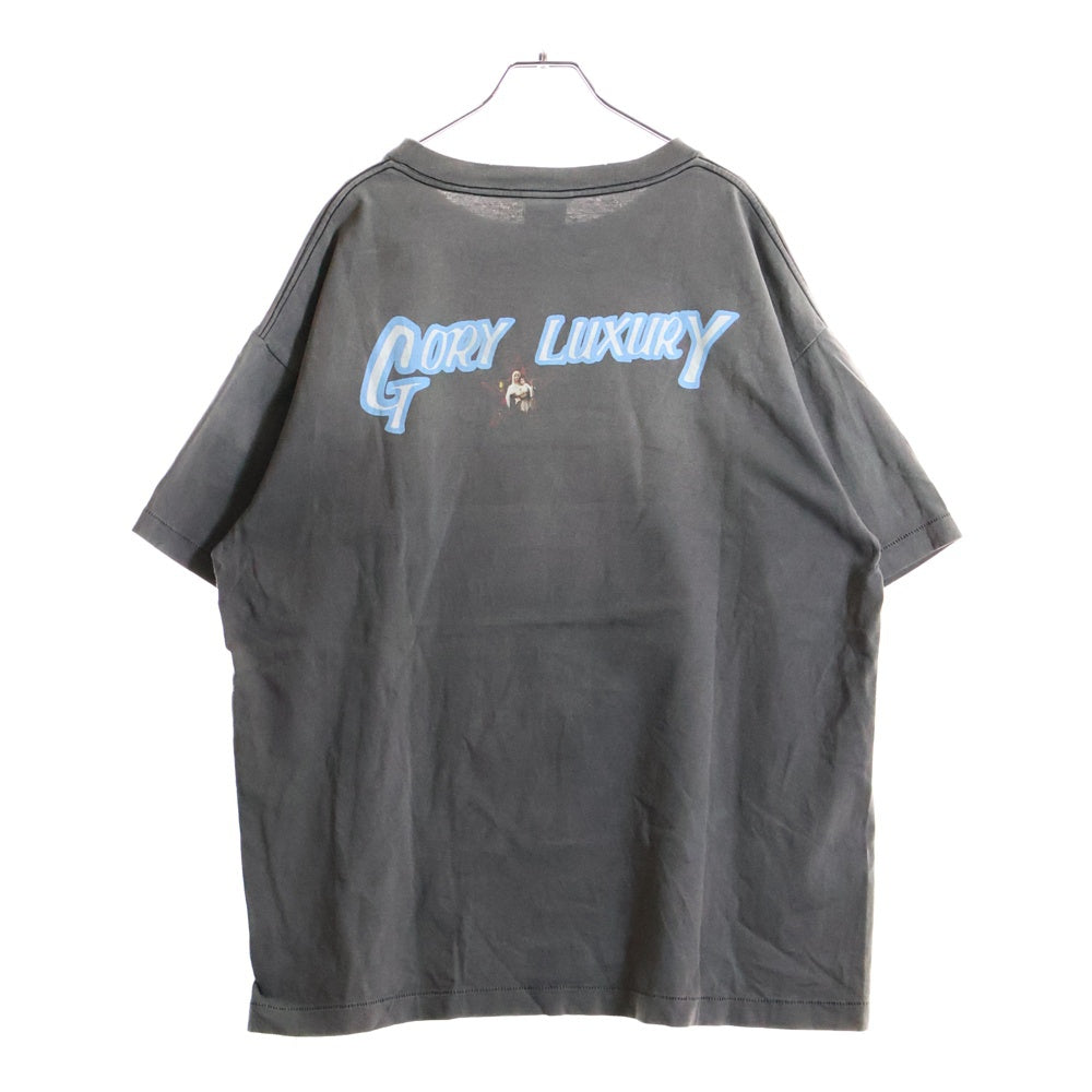 SAINT MICHAEL(セントマイケル) 23SS STR MARIA TEE スター マリア クルーネック 半袖カットソー Tシャツ ブラック SM-S23-0000-007