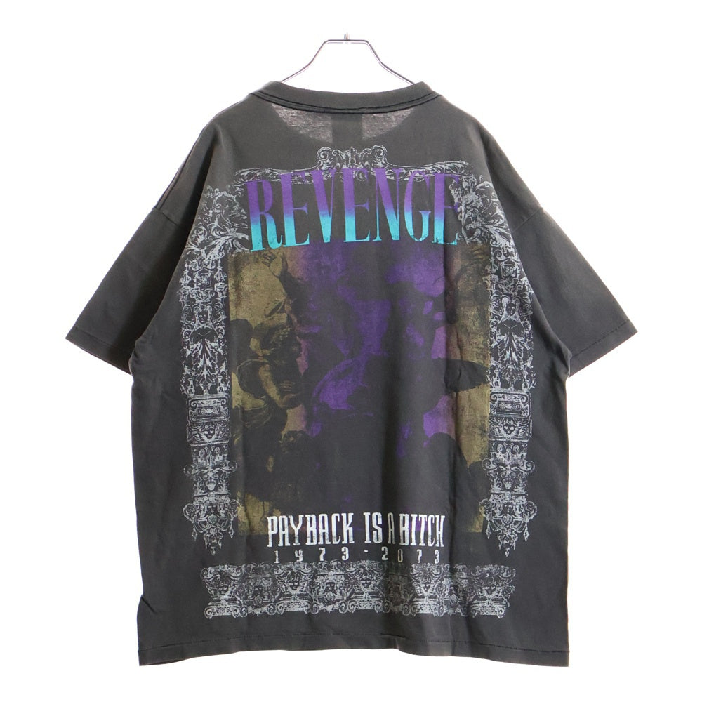 SAINT MICHAEL(セントマイケル) 23SS ×BERBERJIN BJ SS TEE REVENGE ベルベルジン ダメージ加工 クルーネック 半袖カットソー Tシャツ グレー SM-S23-0000-085