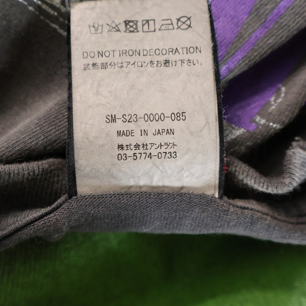 SAINT MICHAEL(セントマイケル) 23SS ×BERBERJIN BJ SS TEE REVENGE ベルベルジン ダメージ加工 クルーネック 半袖カットソー Tシャツ グレー SM-S23-0000-085