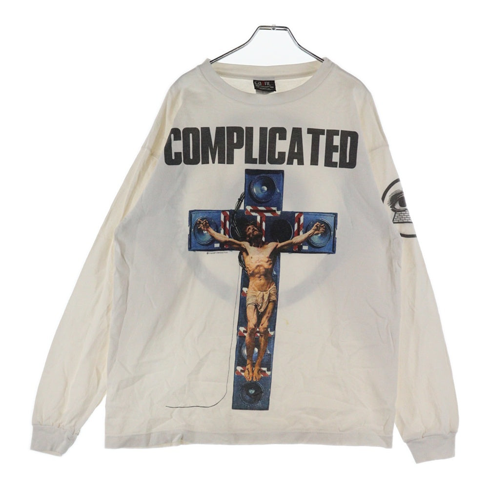 SAINT MICHAEL(セントマイケル) 23AW×河村康輔 COMPLICATED PRINT S/S TEE フロントプリント 長袖カットソー Tシャツ ホワイト SM-A23-0000-C19