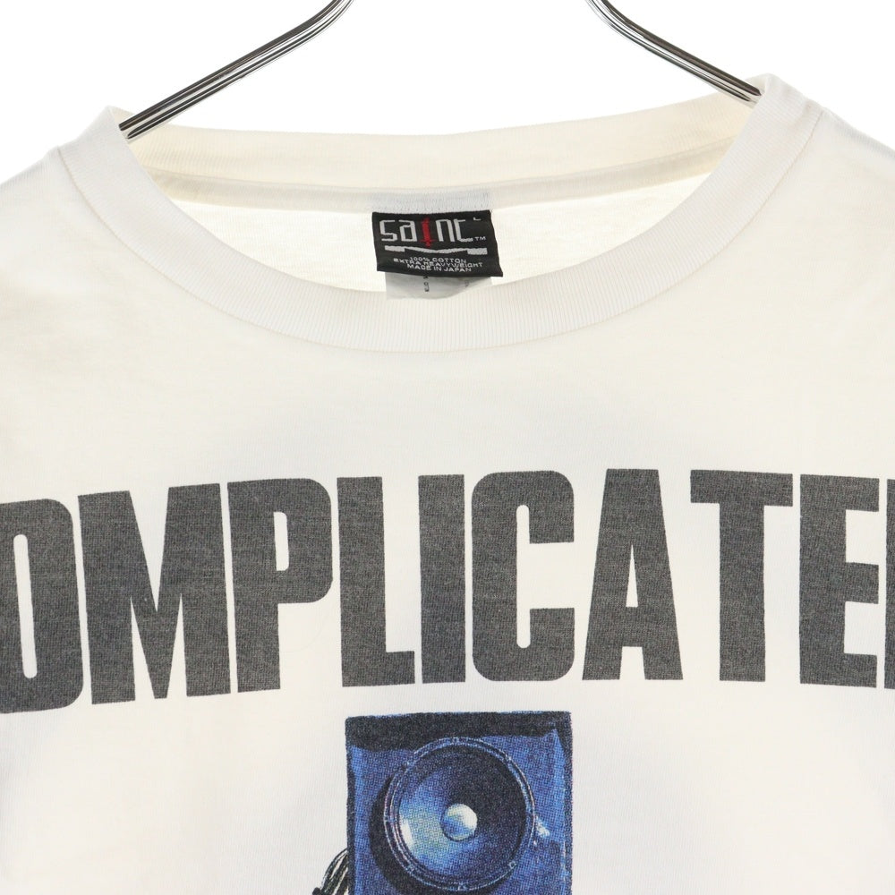 SAINT MICHAEL(セントマイケル) 23AW×河村康輔 COMPLICATED PRINT S/S TEE フロントプリント 長袖カットソー Tシャツ ホワイト SM-A23-0000-C19